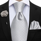 Funki Buys | Neckties | Mens 3Pcs Tie Set Tie Hanky Corsage