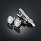 Funki Buys | Cufflinks | Men's Letter A-Z Cufflinks Tie Clip Set