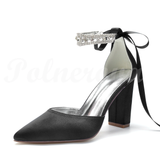 Funki Buys | Shoes | Women's Satin Crystal Strap Wedding Shoe