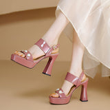 Funki Buys | Shoes | Women's Summer High Heel Platform Shoes | Leather