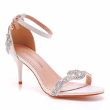Funki Buys | Shoes | Women's Buckle Strap Rhinestone Wedding Sandals