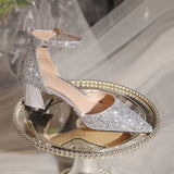 Funki Buys | Shoes | Women's Luxury Gold Silver Sequins Pumps | Block