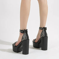 Funki Buys | Shoes | Women's Goth Rivet Dress Platform Sandal