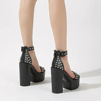 Funki Buys | Shoes | Women's Goth Rivet Dress Platform Sandal