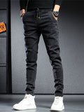 Funki Buys | Pants | Men's Slim Fit Cargo Jeans | Streetwear Pants