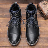 Funki Buys | Boots | Men's Faux Leather Dress Boots | Retro Ankle Boot