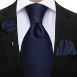 Funki Buys | Neckties | Mens 3Pcs Tie Set Tie Hanky Corsage
