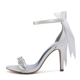 Funki Buys | Shoes | Women's Elegant Crystal Satin Tie Stilettos