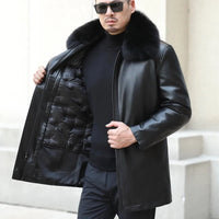 Funki Buys | Jackets | Men's Genuine Leather Down Jacket | Long