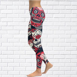 Funki Buys | Pants | Women's Yoga Pants | Skull Print Fitness Leggings