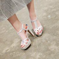 Funki Buys | Shoes | Women's Gold Silver Platform High Heel Sandals