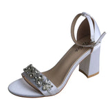 Funki Buys | Shoes | Women's Bridal Prom Crystal Block Sandal