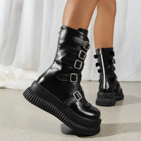 Funki Buys | Boots | Women's Gothic Mid-Calf Platform Boots | Wedges