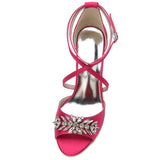 Funki Buys | Shoes | Women's Block Heel Wedding Sandal | Satin Shoes