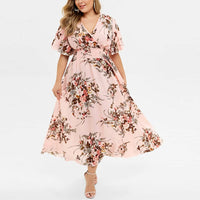 Funki Buys | Dresses | Women's Plus Size Floral Chiffon Flower Dress