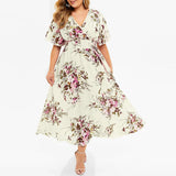 Funki Buys | Dresses | Women's Plus Size Floral Chiffon Flower Dress