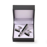 Funki Buys | Cufflinks | Men's Black Enamel Cufflinks Tie Clip Set