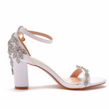 Funki Buys | Shoes | Women's Beaded Block Heel Bridal Sandal