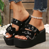 Funki Buys | Shoes | Women's Chunky Gothic Summer Sandals | Wedges