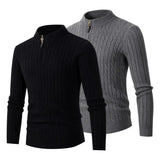 Funki Buys | Sweaters | Men's Mock Neck Knitted Sweater |Thick Slim