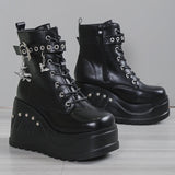 Funki Buys | Boots | Women's Punk Goth Platform Wedge Boots | Creepers