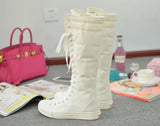 Funki Buys | Boots | Women's Canvas Knee High Lace Up Boots