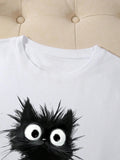 Funki Buys | Shirts | Women's Cute Cat "I'm Fine" Printed T-Shirt