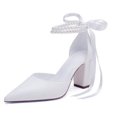 Funki Buys | Shoes | Women's Satin and Pearl Wedding Shoes