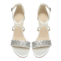 Funki Buys | Shoes | Women's Cross Strap Block Heel Bridal Shoes