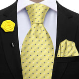 Funki Buys | Neckties | Mens 3Pcs Tie Set Tie Hanky Corsage