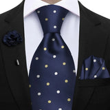 Funki Buys | Neckties | Mens 3Pcs Tie Set Tie Hanky Corsage