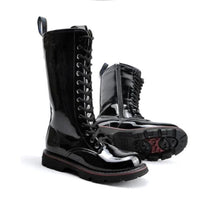 Funki Buys | Boots | Men's Knee High Patent Leather Laced Boot