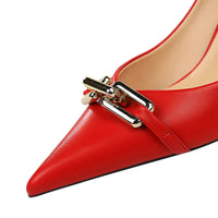Funki Buys | Shoes | Women's Elegant Pointed Toe Pumps | Metal Buckle