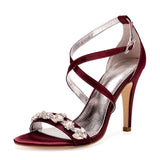 Funki Buys | Shoes | Women's Luxury Satin Crystal Bridal Sandals