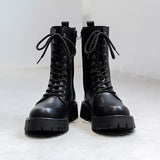 Funki Buys | Boots | Men's Lace Up Mid-Calf Biker Boots
