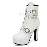 Funki Buys | Boots | Women's Platform Ankle Boots | Lace Up High Heels
