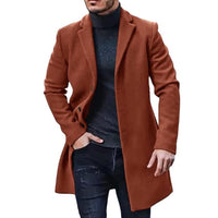 Funki Buys | Jackets | Men's Casual Wool Blend Overcoat | Windbreaker