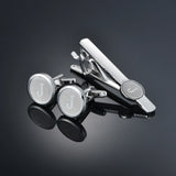 Funki Buys | Cufflinks | Men's Letter A-Z Cufflinks Tie Clip Set