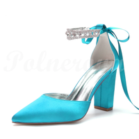 Funki Buys | Shoes | Women's Crystal Satin Pointed Toe Wedding Shoes