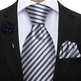 Funki Buys | Neckties | Mens 3Pcs Tie Set Tie Hanky Corsage