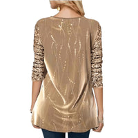 Funki Buys | Shirts | Women's Long Sleeve Sequin Evening Shirt | Tunic