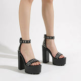 Funki Buys | Shoes | Women's Goth Rivet Dress Platform Sandal