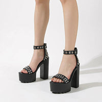 Funki Buys | Shoes | Women's Goth Rivet Dress Platform Sandal