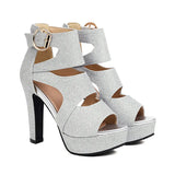 Funki Buys | Shoes | Women's Glitter Gladiator Chunky Platform Sandals