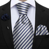 Funki Buys | Neckties | Mens 3Pcs Tie Set Tie Hanky Corsage