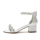 Funki Buys | Shoes | Women's Low Block Heel Wedding Sandals