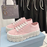 Funki Buys | Shoes | Women's Thick Heeled Canvas Sneakers