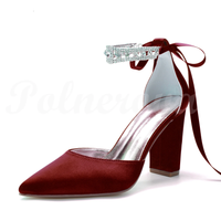 Funki Buys | Shoes | Women's Crystal Satin Pointed Toe Wedding Shoes