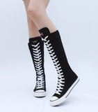 Funki Buys | Boots | Women High Top Mid-Calf Sneakers | Canvas Boots