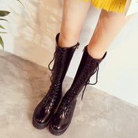 Funki Buys | Boots | Women's Men's Knee High Lace Up Boots